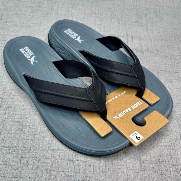 Mens Break Point 2 Flip Flops Black Sandals Comfy Walking Summer 9 10 11 NWT main image 9